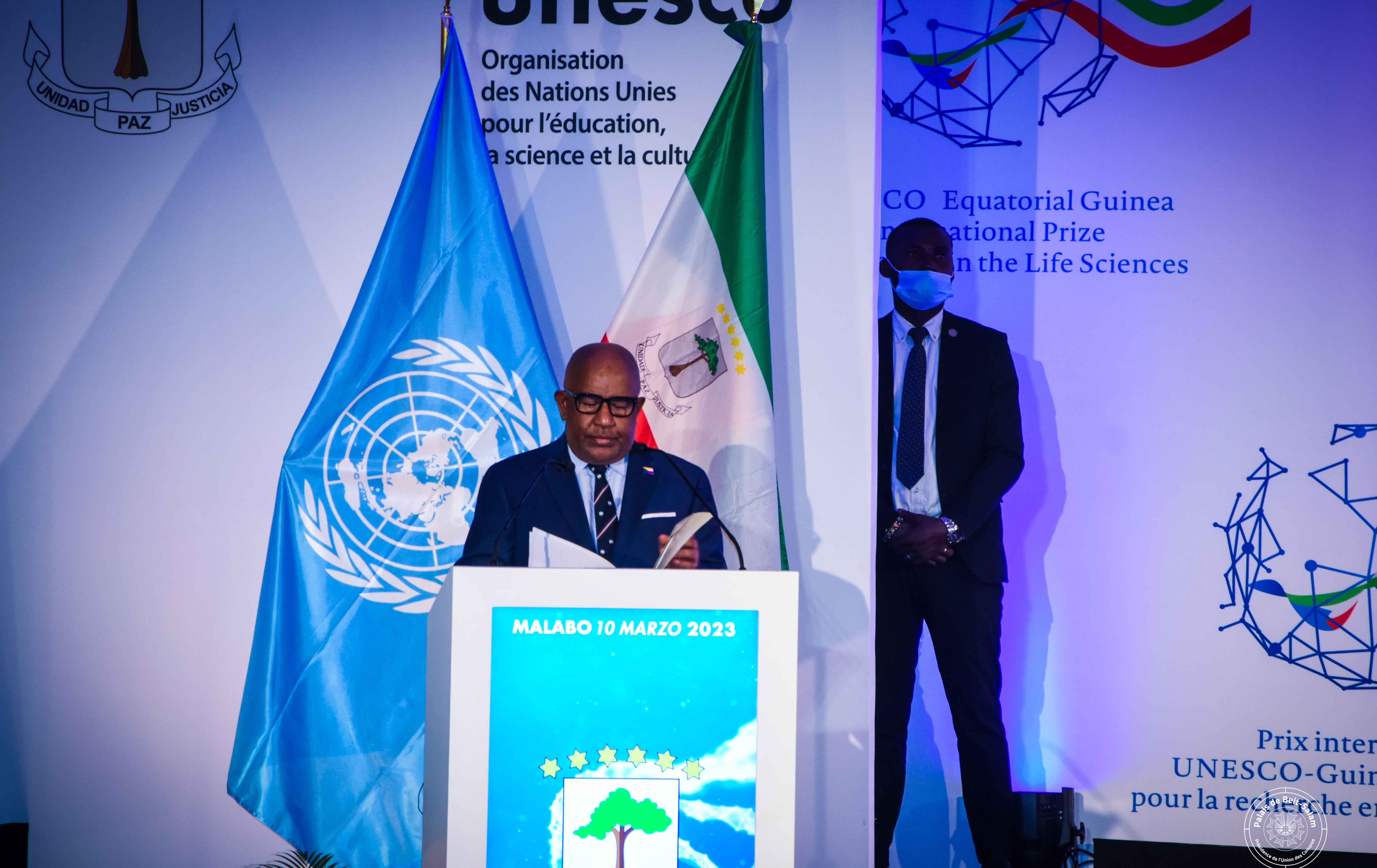 Allocution de Son Excellence, Monsieur Azali Assoumani, Président de l’Union des Comores à l’occasion de la Cérémonie de remise du Prix International UNESCO - Guinée Equatoriale pour la recherche en sciences de la vie